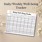 Daily/Weekly wellness Tracker Mockup