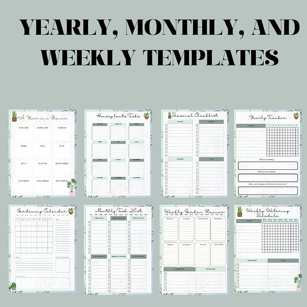 Holistic Gardening Planner: Yearly, Monthly and Weekly Templates