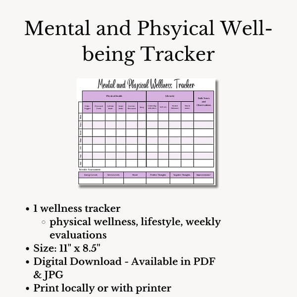 Mental and Physical Wellness Tracker