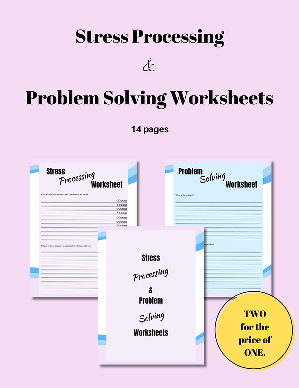 2 for 1 - Stress Processing & Problem Solving Worksheets