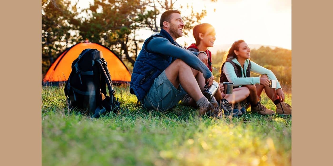 Family having a nurturing camping trip